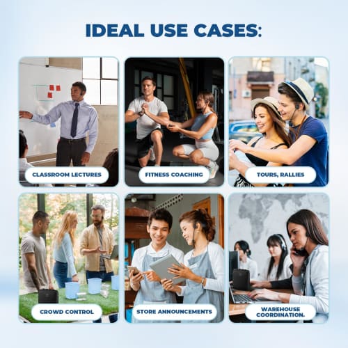 WinBridge 15W Portable Loudspeaker with Ear-Hook Microphone, 2600mAh Battery, Hands-Free, Lightweight, for Events, Meetings, Teachers, and Lessons, In