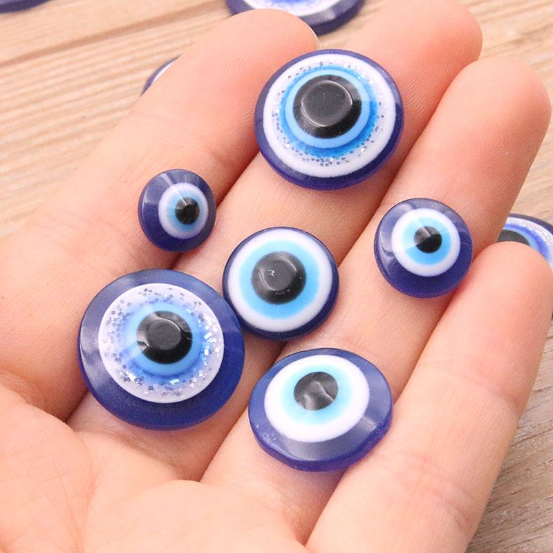 Blue Evil Eye Resin Sticker for Jewelry & Phone Accessories (10-20mm)