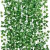 12PCS Artificial Ivy Garland Green Color Green Leaf Vine Fake Plant Creeper  Garden Decor