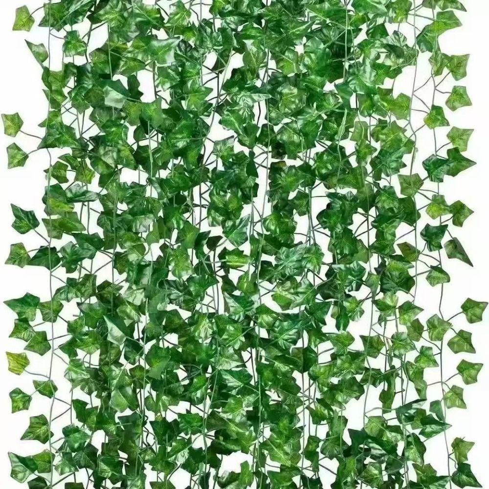 12PCS Artificial Ivy Garland Green Color Green Leaf Vine Fake Plant Creeper Garden Decor