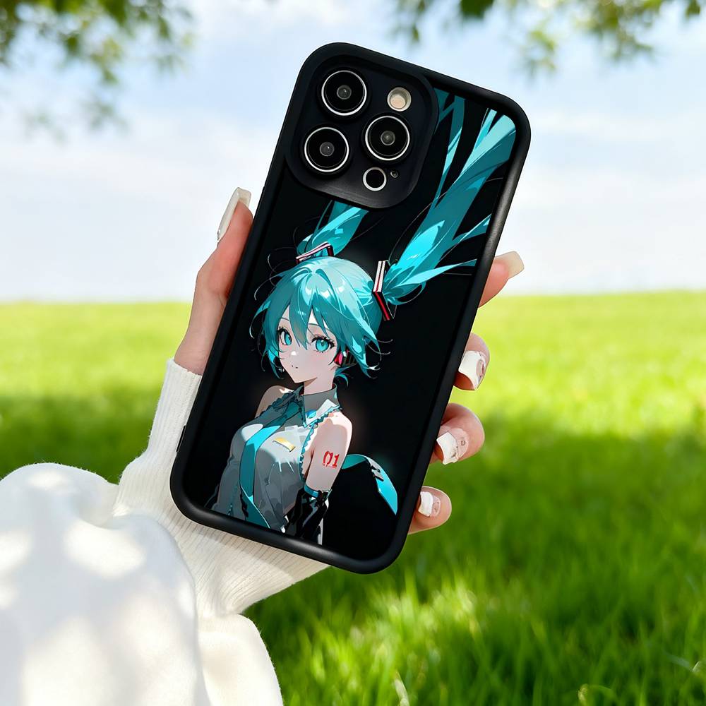 H-Hatsune M-Miku Anime Silicone Soft Phone Case For IPhone 17 Pro Max 16 Pro 15 14 13 12 11 17 Air 16E Plus Soft Cover