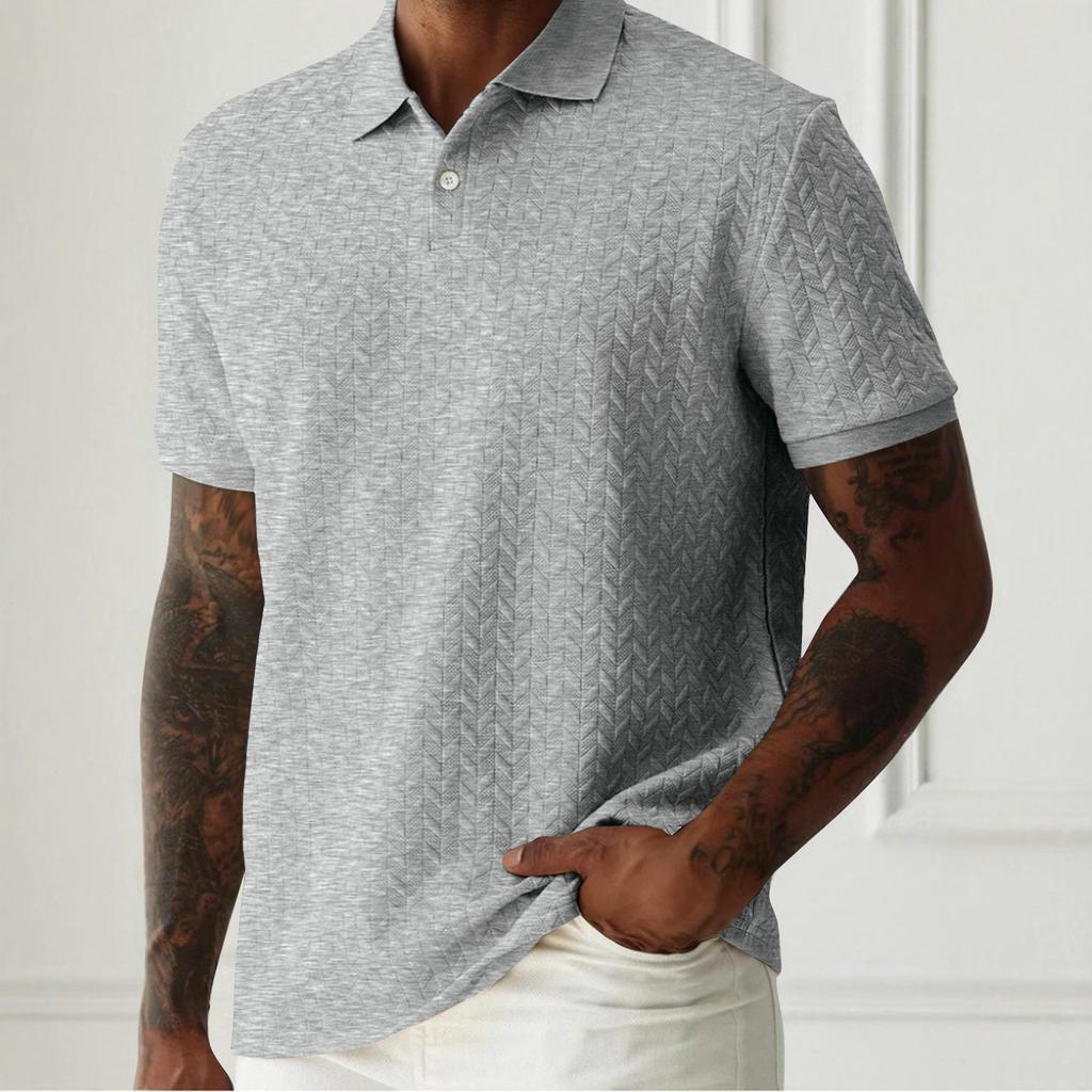 Men's Solid Color Botton Short Sleeve Top Men's Casual Fashion Shirt