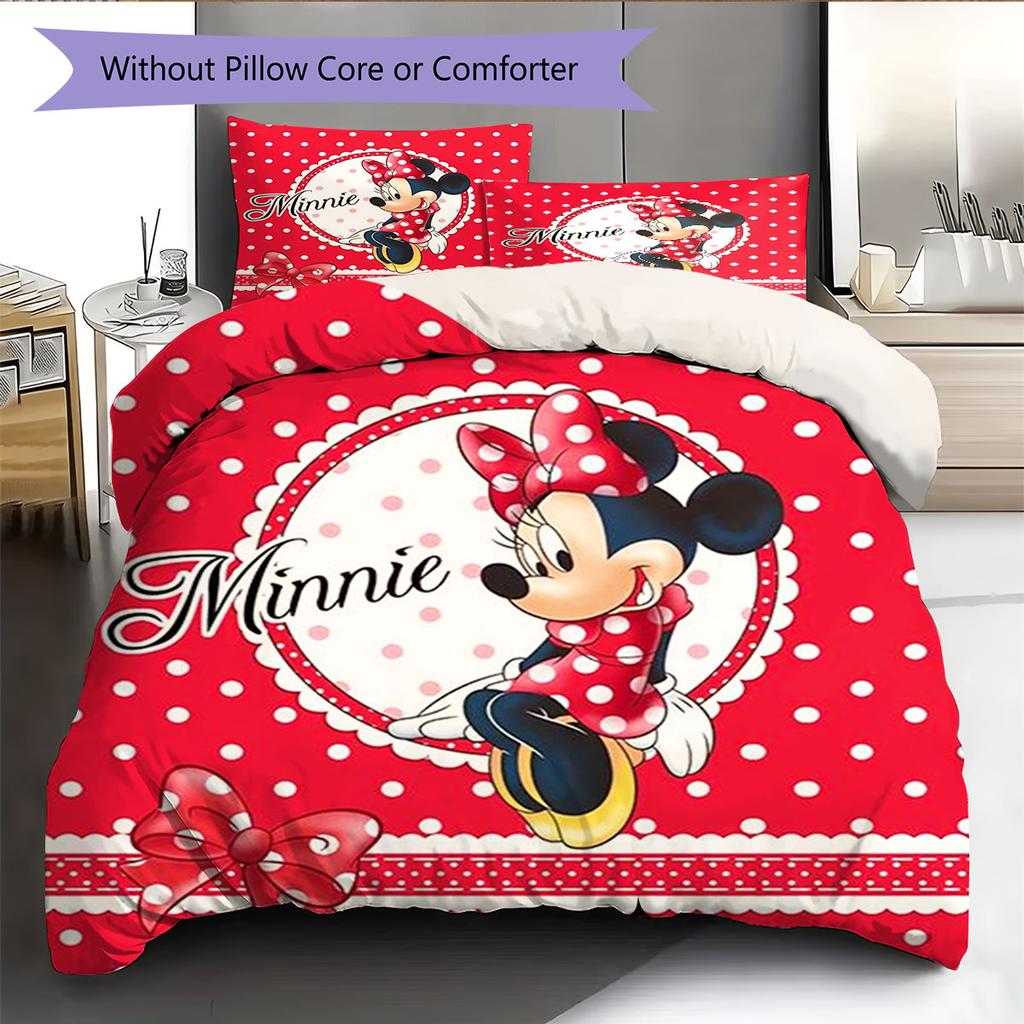 This Classic, Sweet Minnie Mouse-themed Print Bedding Set Is A Warm and Cozy Choice for Decorating A Child's Bedroom. Loves It!