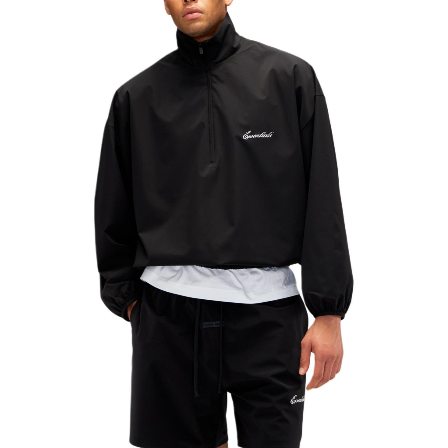 

Fear of God Essentials Весна-Лето 25 Спортивный Нейлоновый Свитшот на Молнии Половину Длины, Цвет Реактивный Черный, Удобный, Простой, Универсальный Свитшот Мужской Свитшот 202SP256720F L