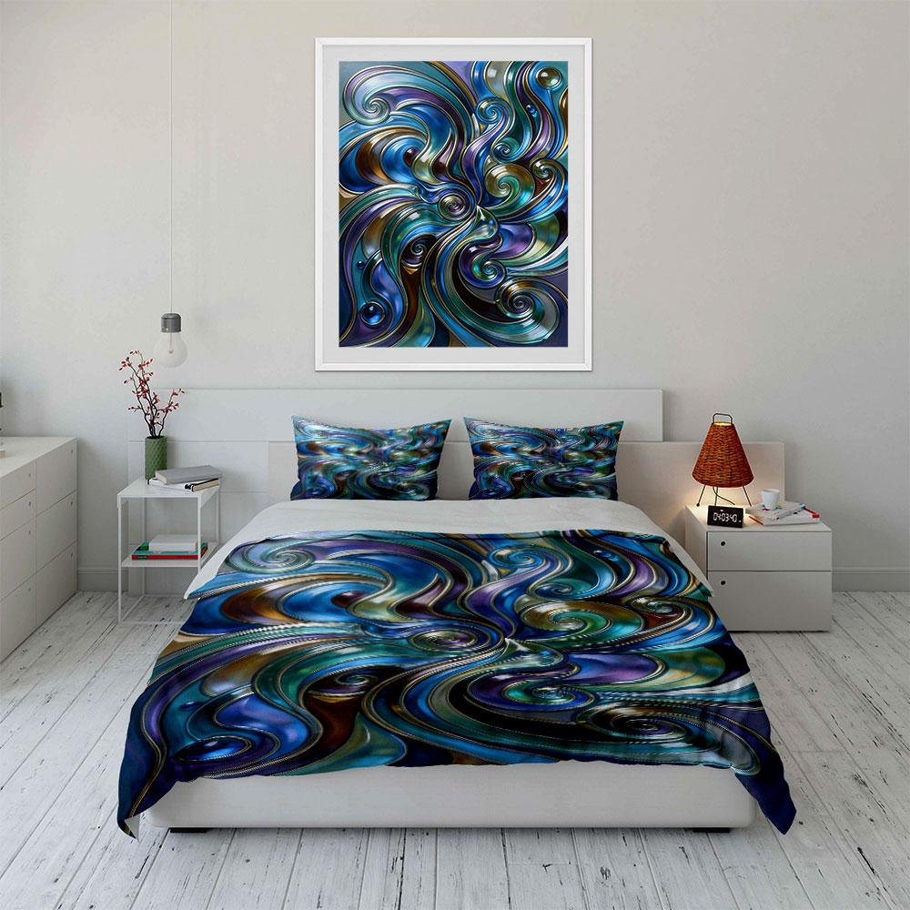 Swirling abstract colorful patterns. Bedding sets Duvet cover sets Duvet covers Pillowcases(1 * Duvet Cover 2 * Pillowcases without duvet insert)