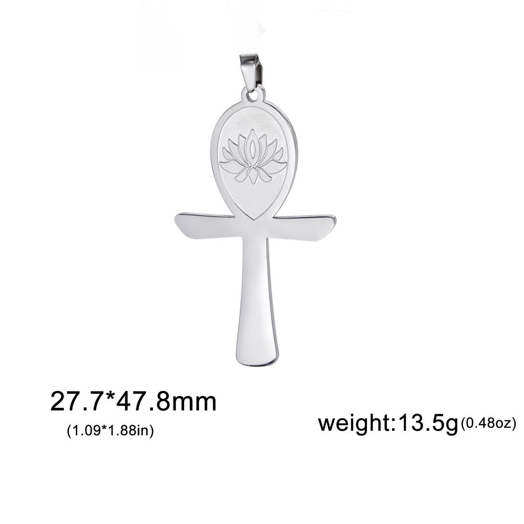 LIKGREAT Egyptian Ankh Cross Egypt Eye Pendant for Necklace Earrings Stainless Steel Eye of Horus Charms for Jewelry Making DIY