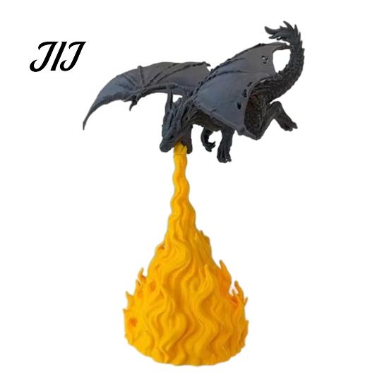 Fine Carving Figurine Dragon Bookshelf Nook Light, Fire-Breathing Fantasy Shelf Decor, LED Modern Interior Ornament Night Lamp for Bedroom Living Room