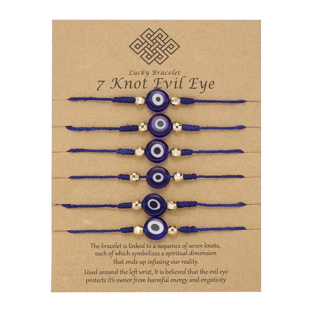 6Pcs/Set Handmade Turkish Lucky Evil Eye Bracelets For Women Men Blue Eyes Braided Red Rope Lucky Bracelet Friendship Jewelry