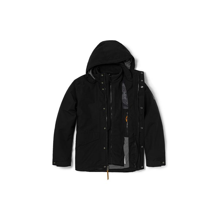 Timberland Outdoor 3-In-1 Detachable Hooded Logo Jacket Men jackets Black A2FX3-001 XS