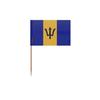 Toothpick Flag of Barbados - 10 Cm - 100 Pieces - Adhesive Plastic - Bamboo Stick -