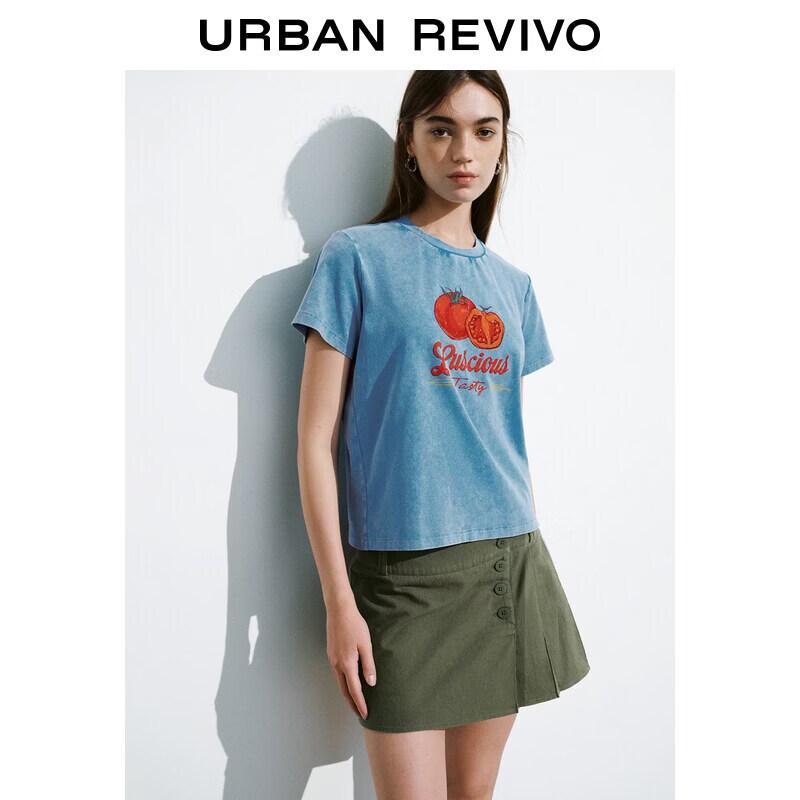 UR2026 Women s Washed Colorblock Print T-shirt S