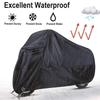 Black Waterproof Motorcycle Cover: Heat Absorbing, Silk Polyester, Outdoor Electric Vehicle Cover for Rainy Season