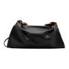 Burberry EKD Logo Chain Pouch Bag Black Genuine Leather Ruched Clutch Handbag for Women Daily Party Travel  80889831