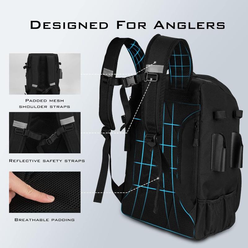 WDT2205 Oxford 600D Tool Backpack Outdoor 40 Liter Storage Fishing Gear Kit 33 X 26 X 45cm