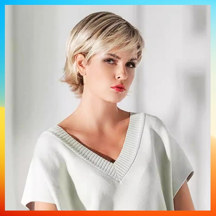 Parrucca Corta Dritta Moda Europea 2025 Per Donne HW940