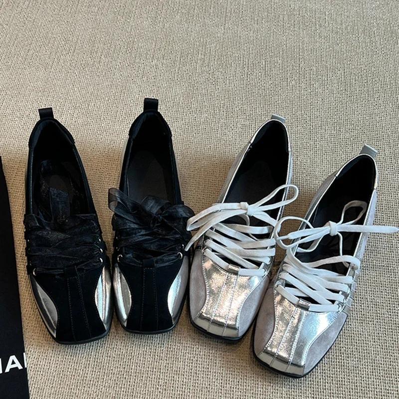 Fashion Women Sneakers Flats Loafers Shoes Casual Designer Sandals Woman Ballet 2025 Summer New Brand Lace Up Walking Mujer Sandalias