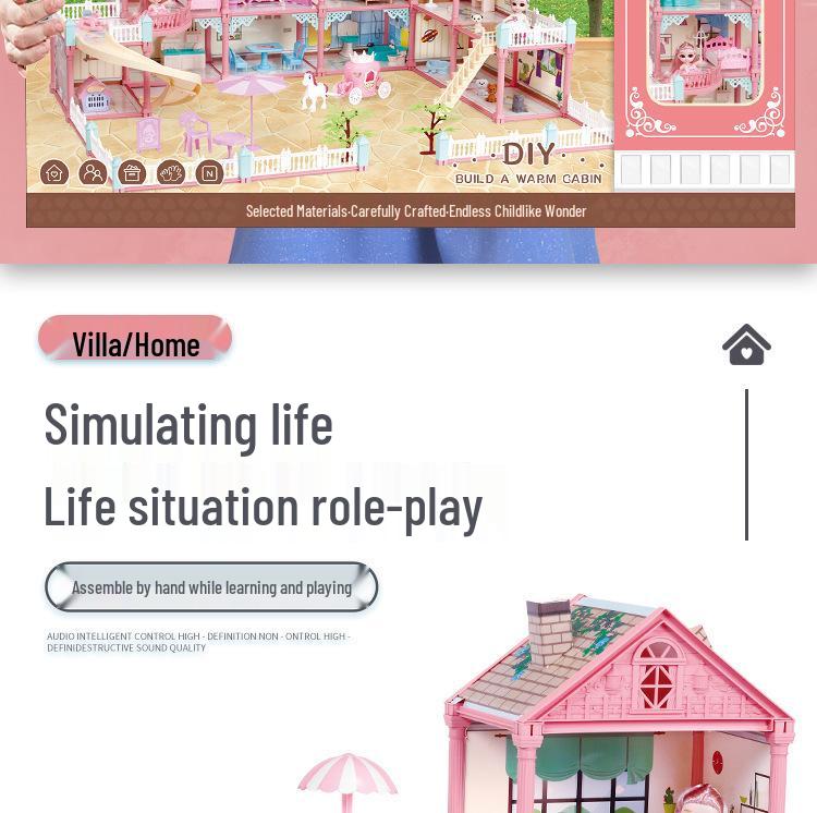 Children's Dreamy Princess Castle DIY Playhouse Building Set Gift Box