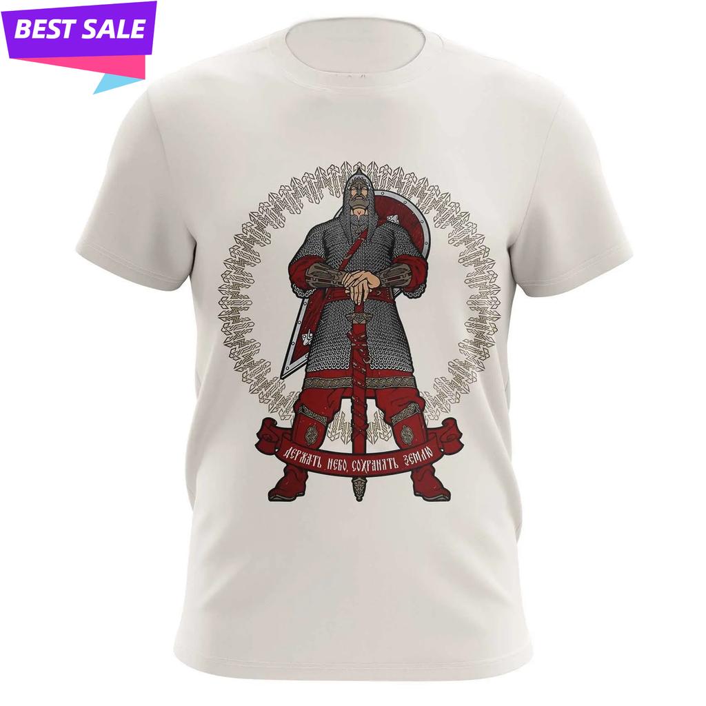 Slavic Hero Warrior Slavic Symbols TShirt 100 Cotton ONeck Summer Short Sleeve Casual Mens Tshirt Size S3XL