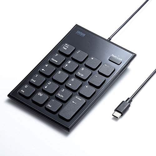 

Sanwa Supply Wired Numeric Keypad USB Type-C Connection Silent Key Pantograph Black NT-23CBK