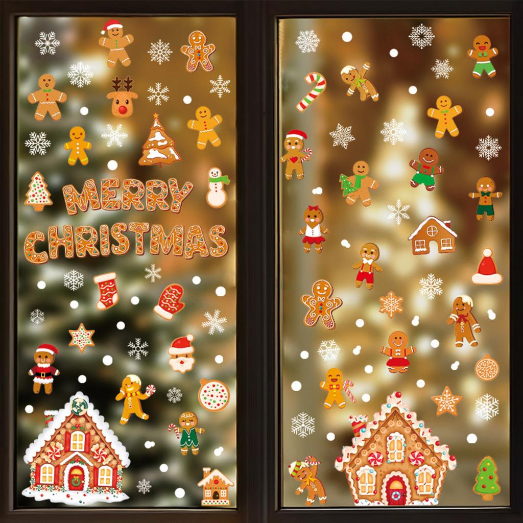 Christmas Decorations Holiday Party Decoration Window Stickers Pvc Static Stickers Window Decorations