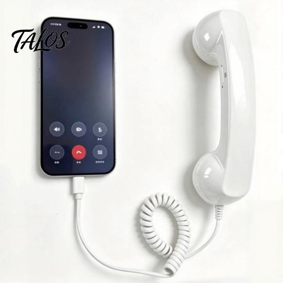 Ricevitore Telefonico Portatile Telefono Vintage per Cellulare, Accessorio Smartphone Cablato Tipo-C da 3,5 mm Ricevitore Retrò, Universale