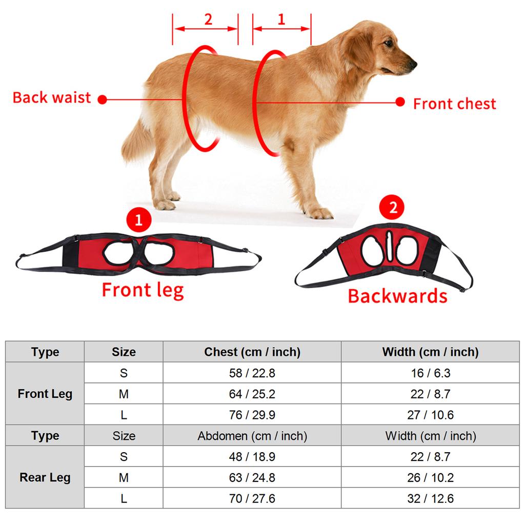 Front Dog Leg Support Harness Walking Aid Lifting Pulling Vest for Old & Injured Dogs (S)