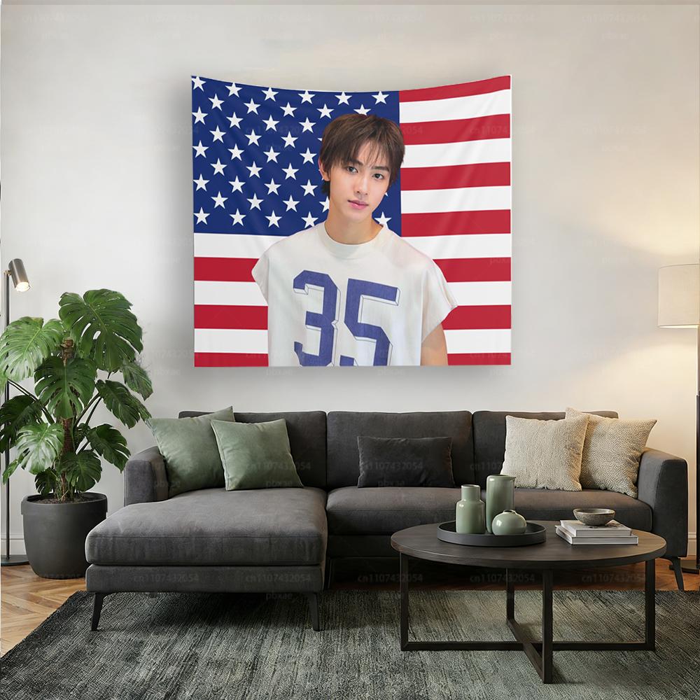 Kpop CCortis Seonghyeon America Flag Tapestry Indoor Wall Tapestries Room Decor Home Wall ArtKpop Fans Gift Cortis Merch