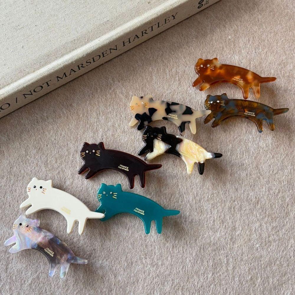 Acetic Acid Animals Hairpin Small Cute Side Clip Fashion Cat Shaped Hair Clip  Female