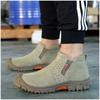 Large Size Men's Casual Steel Toe Caps Work Boots Cow Suede Leather Safety Shoes Security Chelsea Boot Safe Ankle Botas Protect