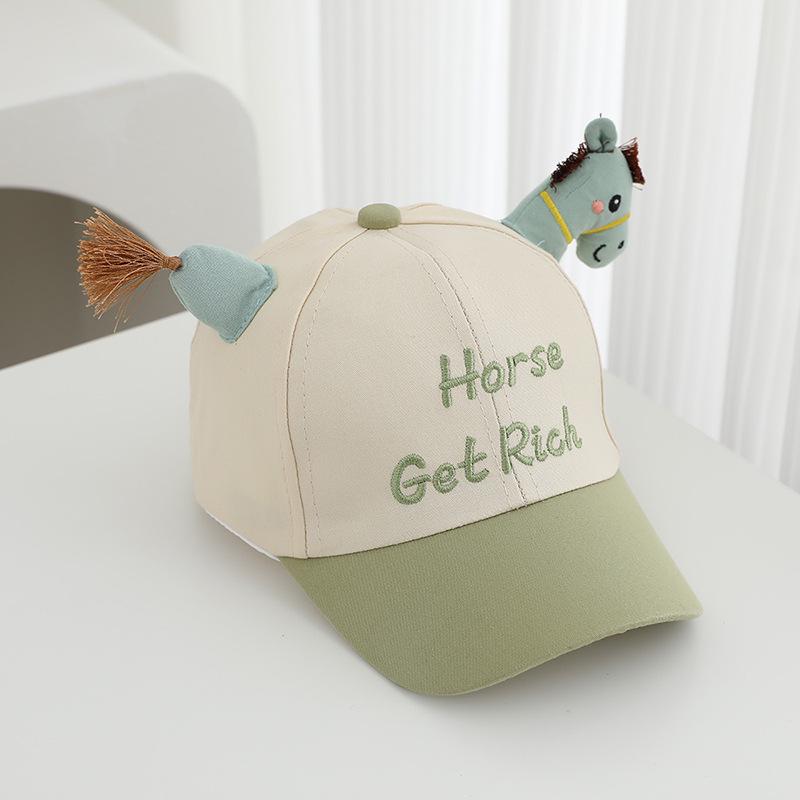 Cartoon Pony Baby Duck Tongue Hat: Korean Style, Versatile, Cute Sun Protection Baseball Cap for Boys and Girls - Spring New Arrival