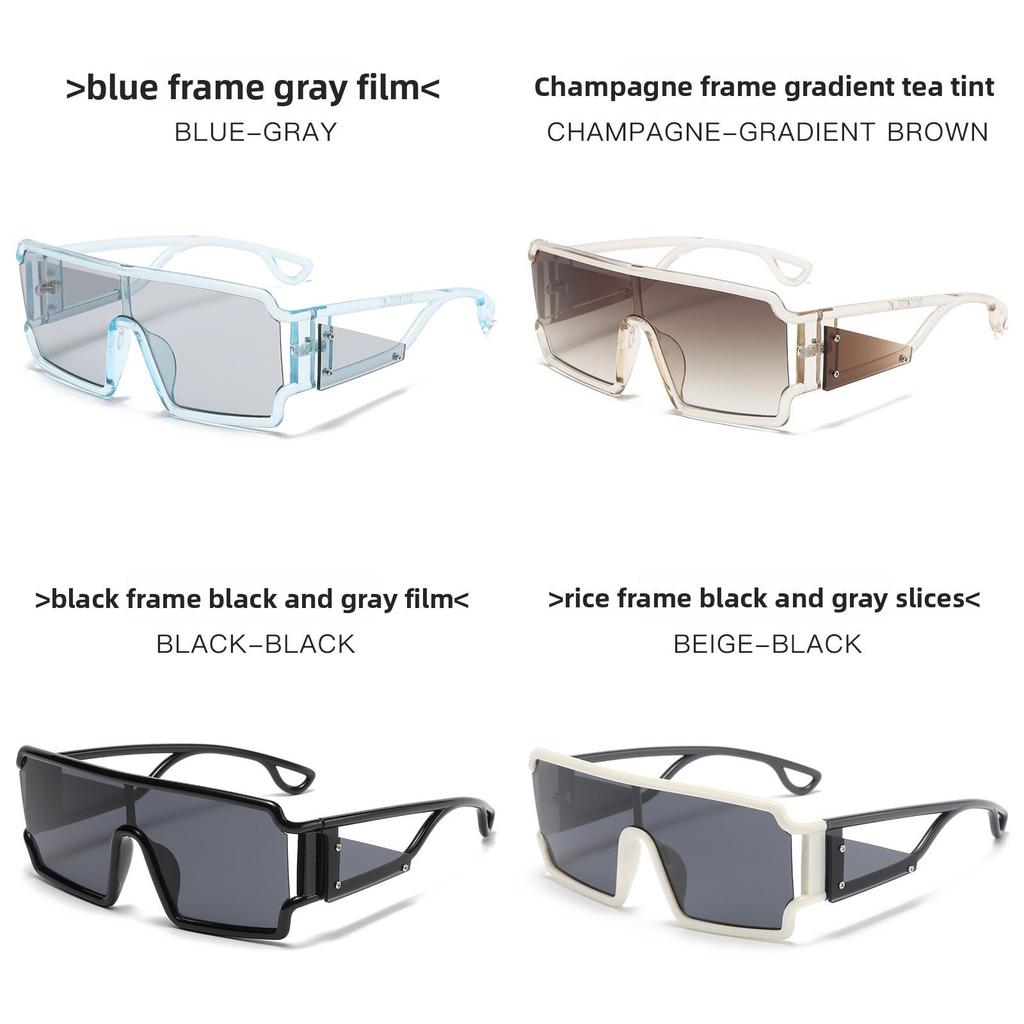 Futuristic Geometric Square Sunglasses With Uv400 Protection For Fashion Streetwear