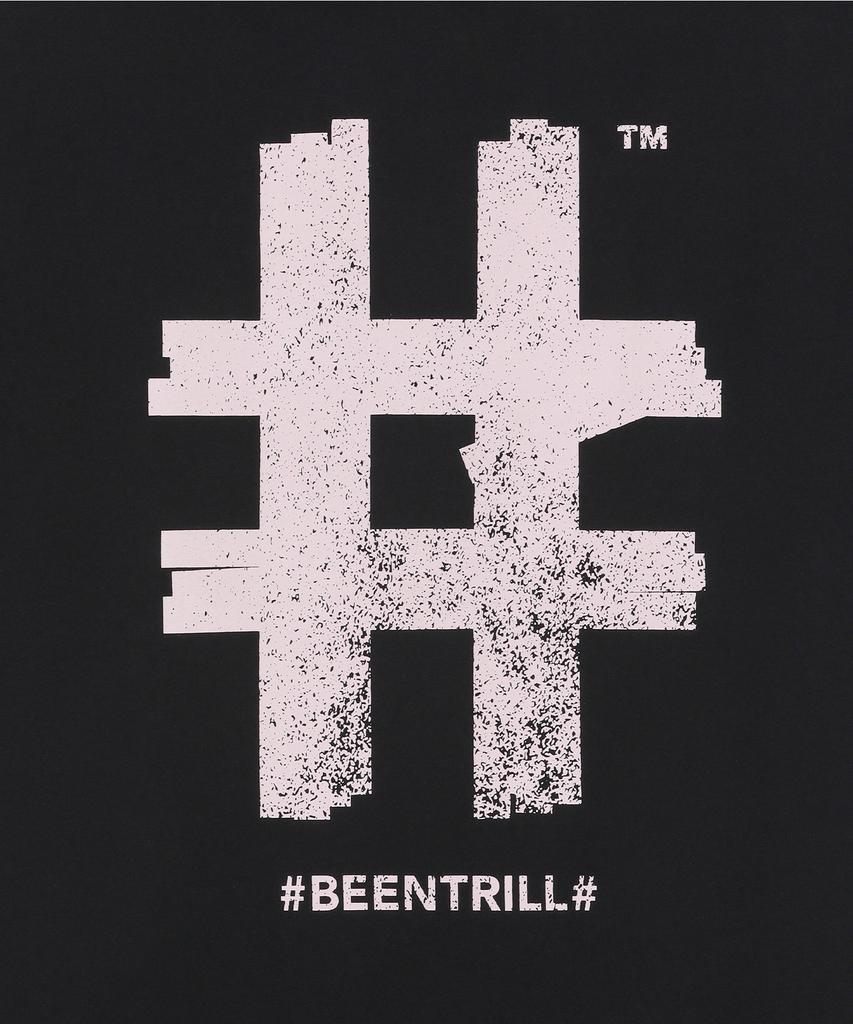 BEENTRILL Women'S Stamp Hashtag Short Sleeve T-Shirt (Black)