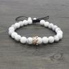 Frosted Black Agate & White Turquoise Beaded Bracelet - New Stock Available