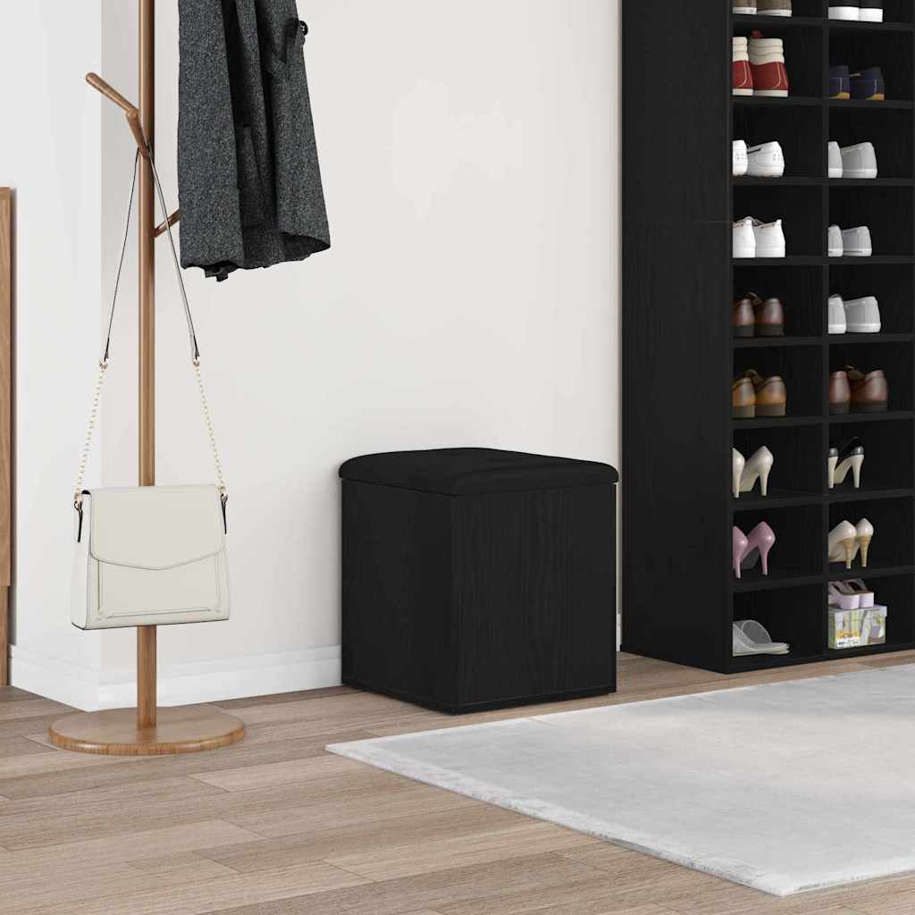 Storage Bench in Black Oak Look 42 x 42 x 45 cm