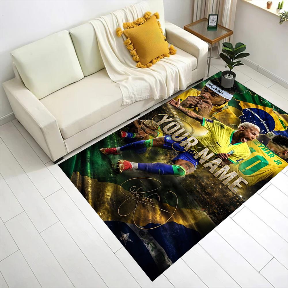 Poster Neymar Energy Tappetino Personalizzato con Nome per Corridoio, Stanze dei Giochi, Dormitorio, Sala Giochi, Tappeto Antiscivolo, Decorazione per Uffici, Regalo per Festival