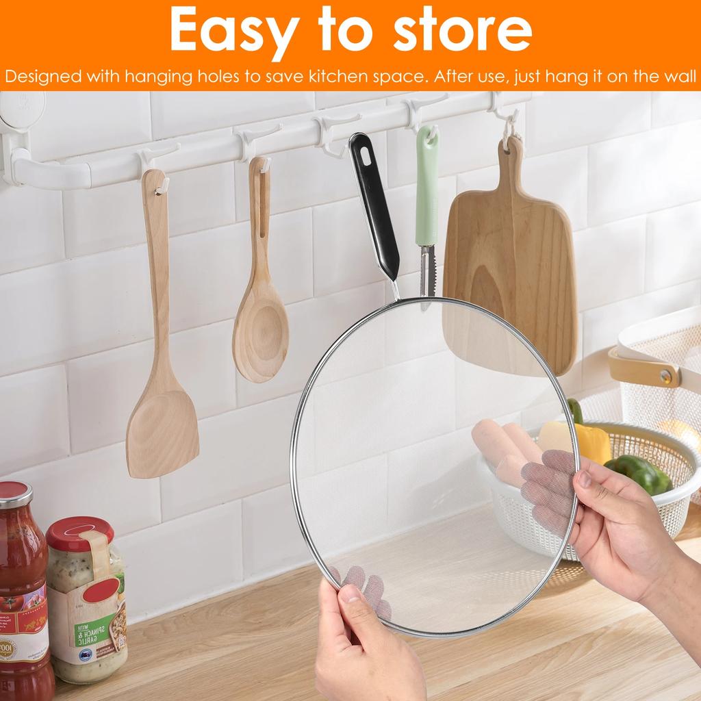25/29/33cm Grease Splatter Screen for Frying Pan Stops 99% of Hot Oil Splash Splatter Guard for Cooking Iron Skillet Lid