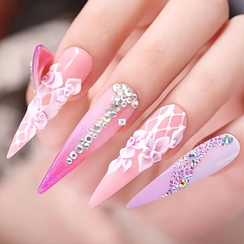 1000pcs Sparkling Clear & Multicolor AB Glass - Micro Beads for Nail Art, Clothing, Bags, Shoes DIY Crafts -Art Accessories