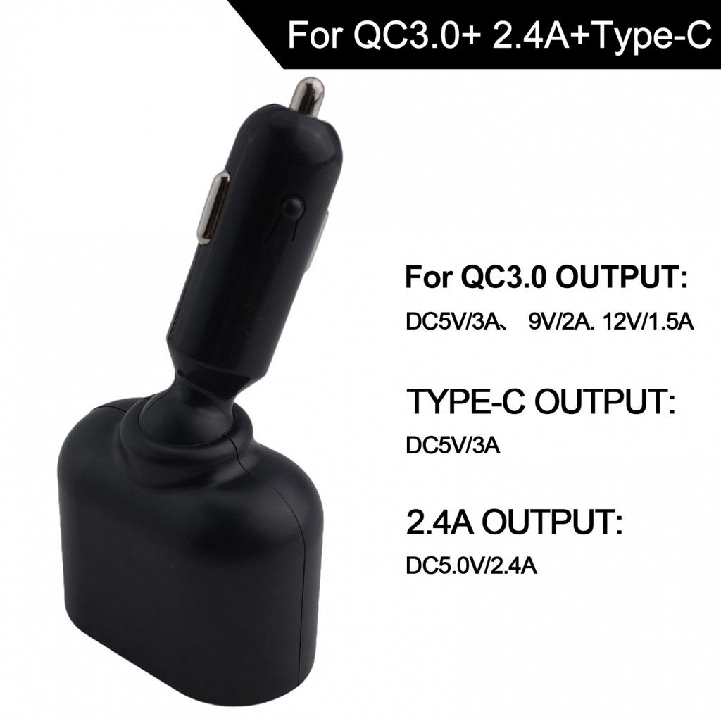 1 PC Car Splitter Charger Car Socket Splitter Charger Fast Charging
