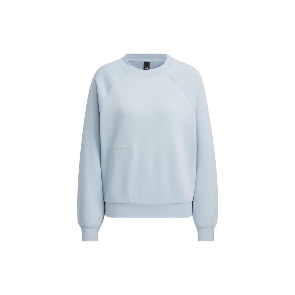 Adidas Small Logo Fleece Crew Sweatshirt Women Sweatshirt Light-Blue IX6791