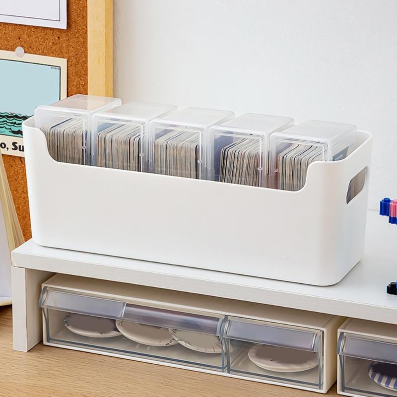 6 Piece Translucent Storage Containers with Detachable Dividers and Secure Snap On Lids Ideal for Collectibles Stationery Organization