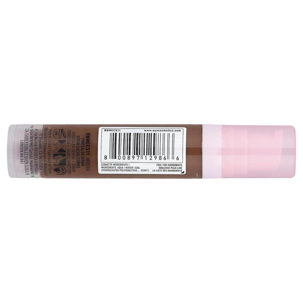 NYX Professional Makeup, Bare With Me, Concealer Serum, 11 Mocha, 9.6 ml (0.32 fl oz)