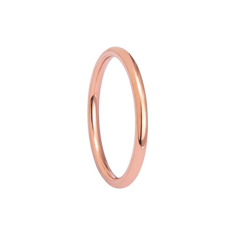 2MM Thin Titanium Steel Silver Color Couple Ring Smooth Simple Fashion Rose Gold Color Finger Ring For Women and Men Mens Gifts