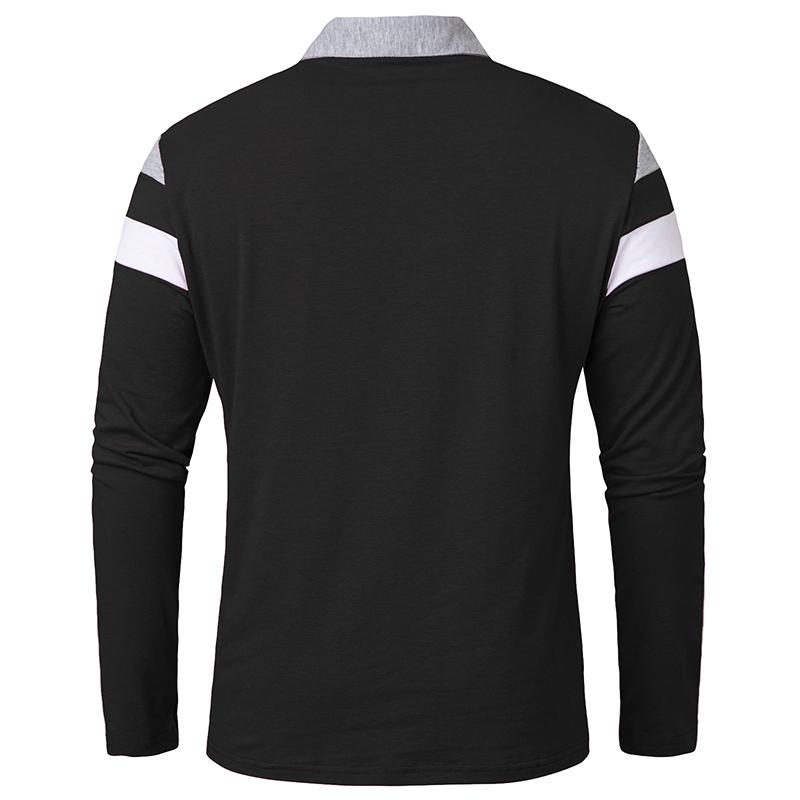 Men's Casual 1/4 Zipper Long Sleeve Polo Shirts Men Fashion Patchwork Stretch Cotton Shirt Slim Autumn Spring Work Outdoor Collared T Shirt EURO Size