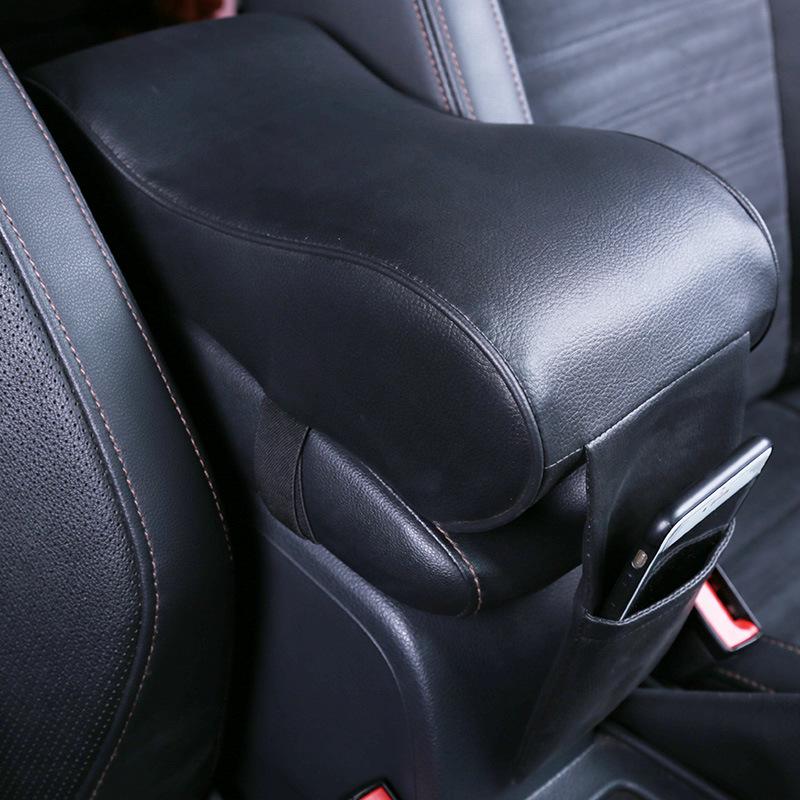 PU Beige Car SUV Armrest Center Console Pad Cushion Cover Support Top Mat Liner
