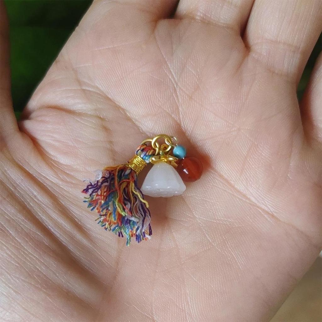 Jewelry Bracelet with Mini Wengwan Tassel, Hand-rubbed Cotton Thread, Handwoven with Small Drip Beads - DIY Necklace