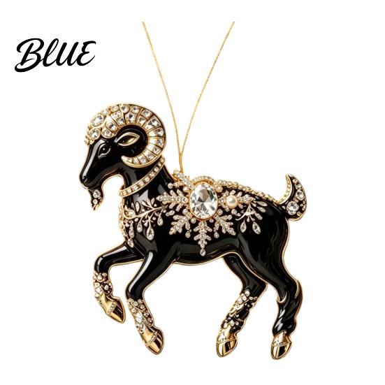 Compact Tree Ornaments for Restaurants Black Goat Christmas Hanging Ornament 2D Acrylic Festive Clear Pattern Pendant Pendant Decorative Car