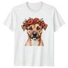 Dog Floral Crown Unisexs TShirt Unisexs Tee Graphic Unisex Top