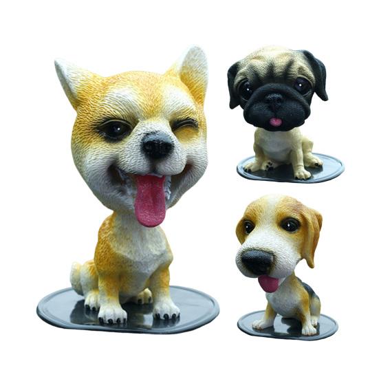 Shake Head Dog Car Dashboard Decoration Funny Nodding Dog Ornament Resin Auto Interior