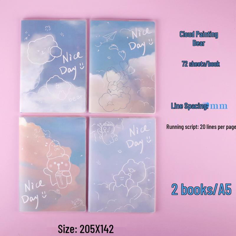 Thickened Plastic Cover Notebook - B5 & A5 Sizes for Girls, Art Students, and College Use