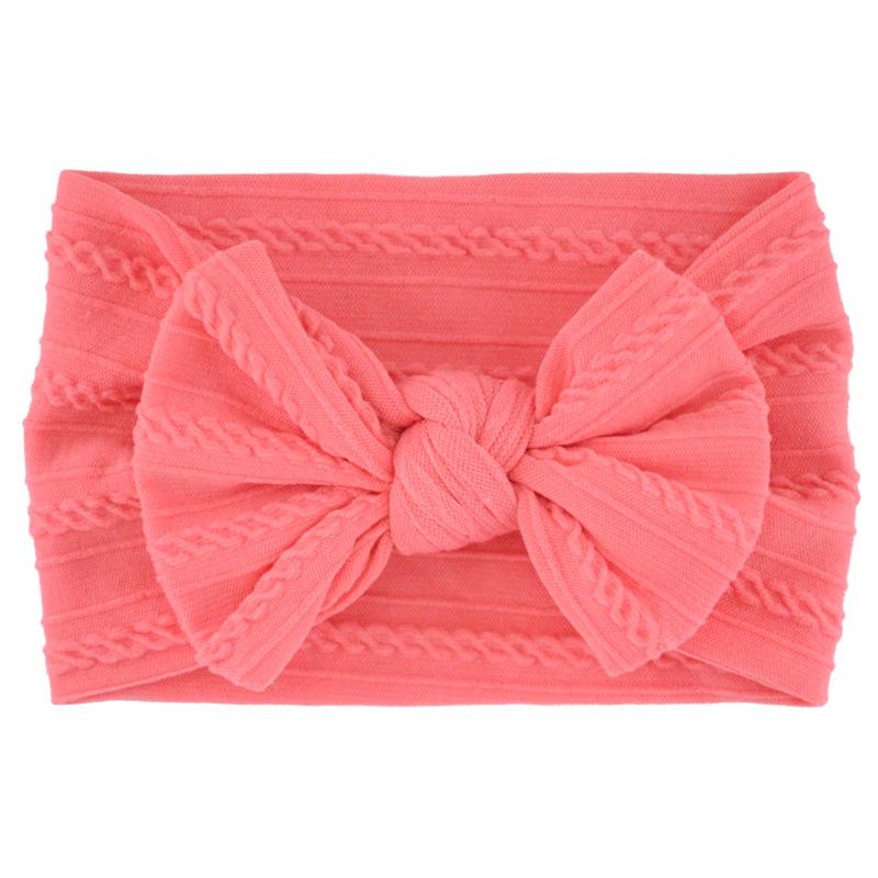 Solid Color Bow Baby Headbands, Soft Elastic Nylon Wide Hairbands for Infants
